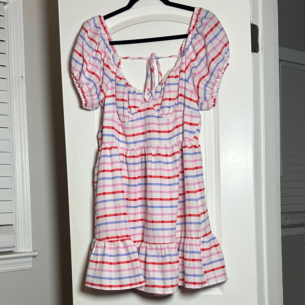 Buddy Love Red and Blue Striped Dress